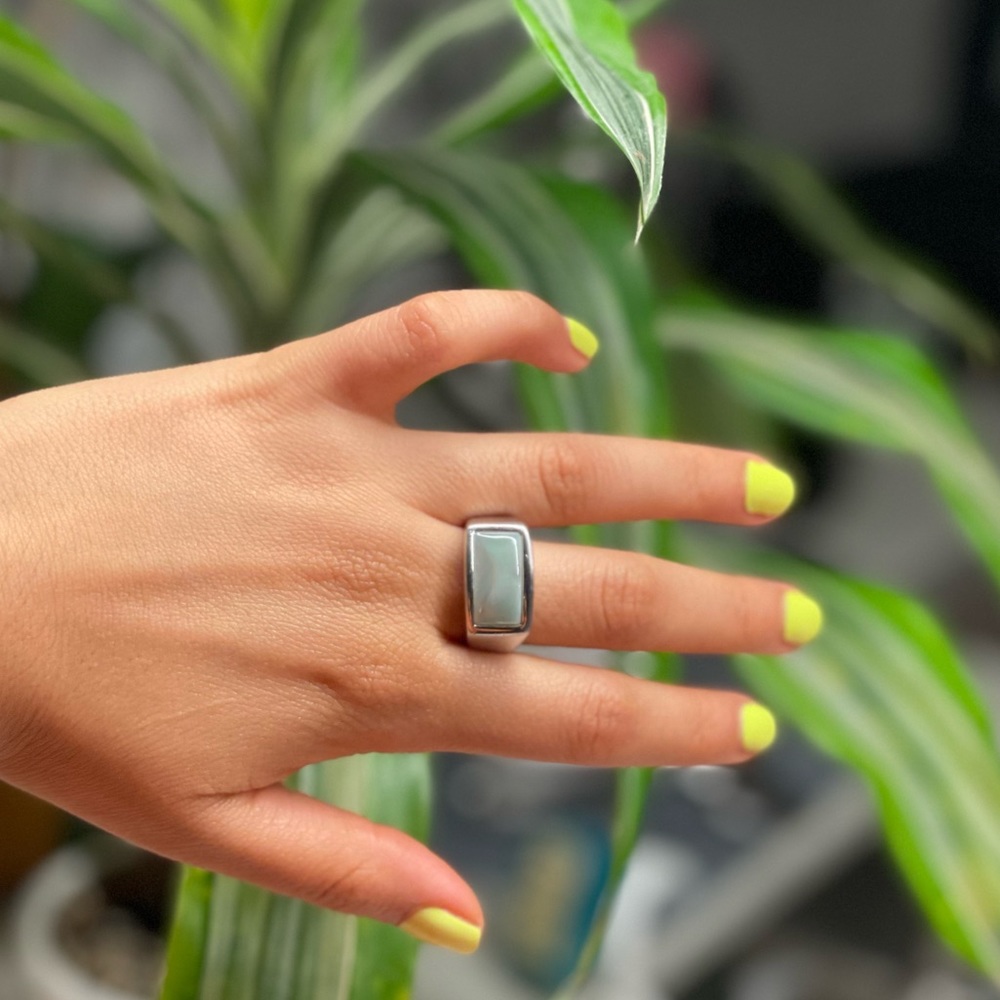 Silver Square Ring Sz. 8.75